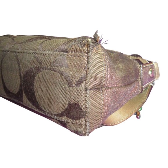 Coach 2007 Limited Edition Cursive Creed Brown Copper Stripe & Shimmer Demi Bag - Picture 9 of 10